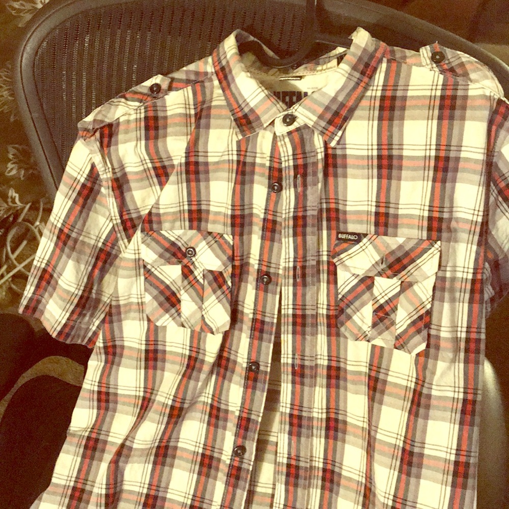 Buffalo David Bitten short sleeve shirt plaid red